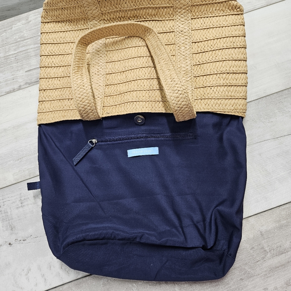 Draper James Everyday Straw Bag Tote Beach Boho - Picture 6 of 7